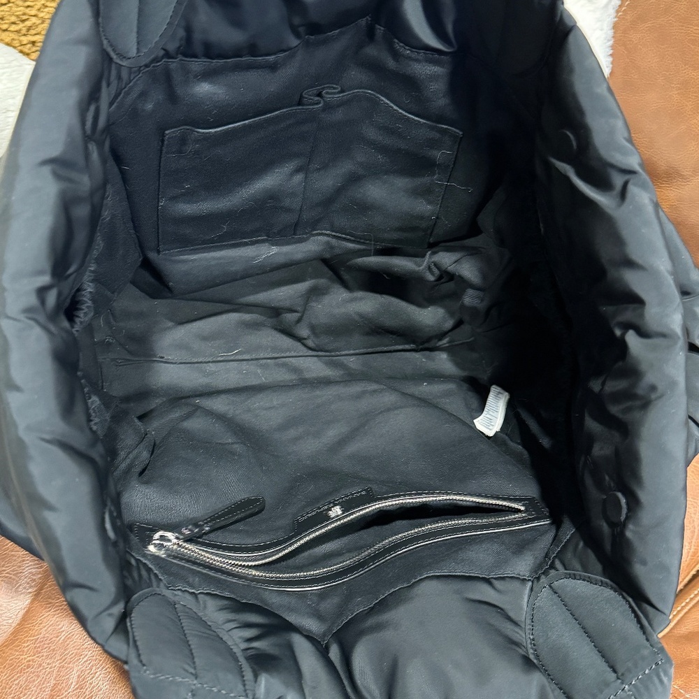 Banana Republic Black Quilted Puffer Tote Large Travel Carry-On Bag - Picture 3 of 6